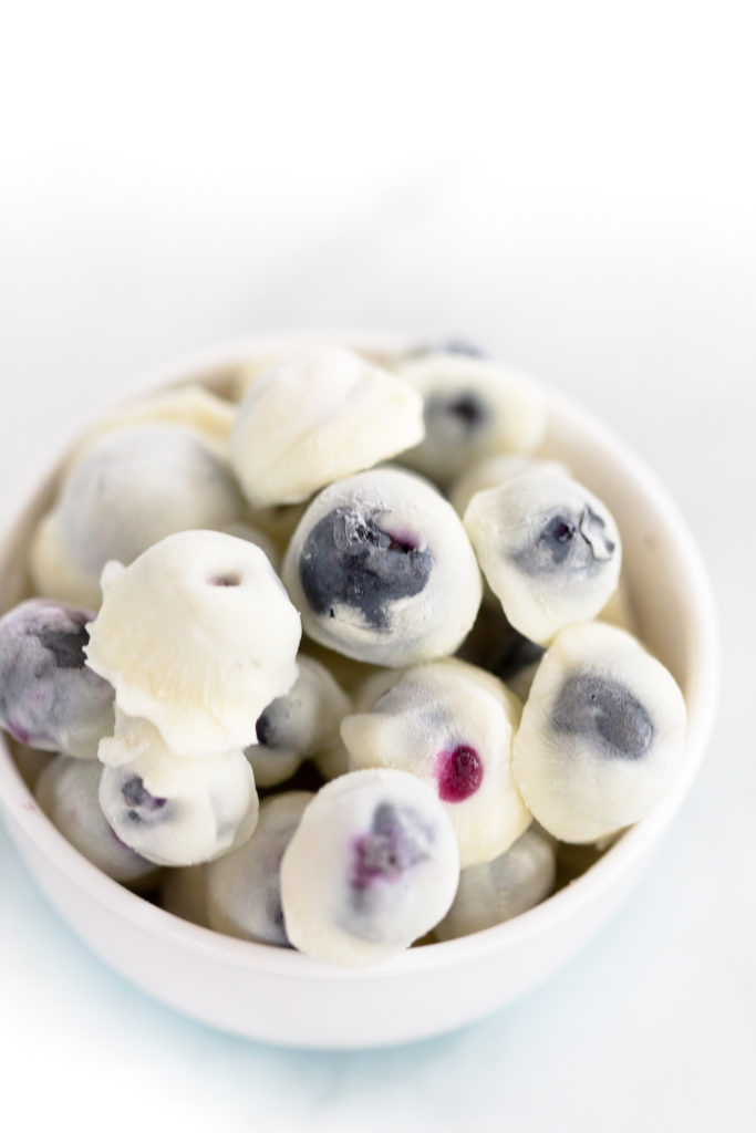 Frozen Yogurt Covered Blueberries