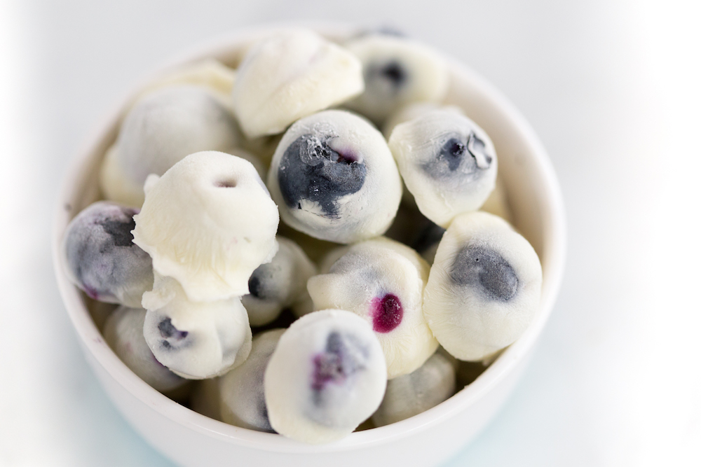 Frozen Yogurt Covered Blueberries