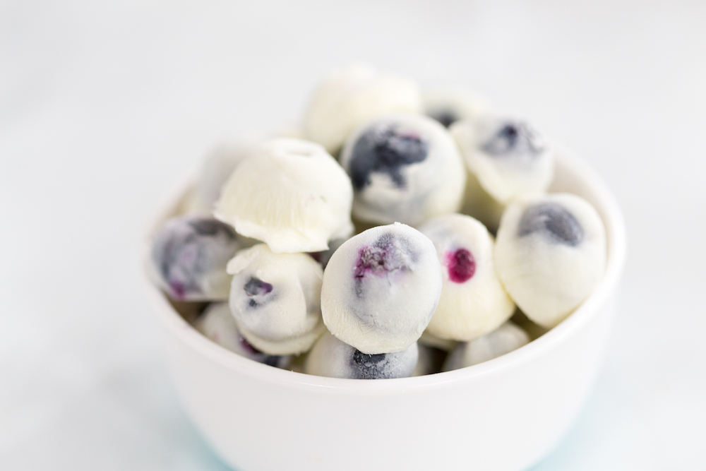 Frozen Yogurt Covered Blueberries