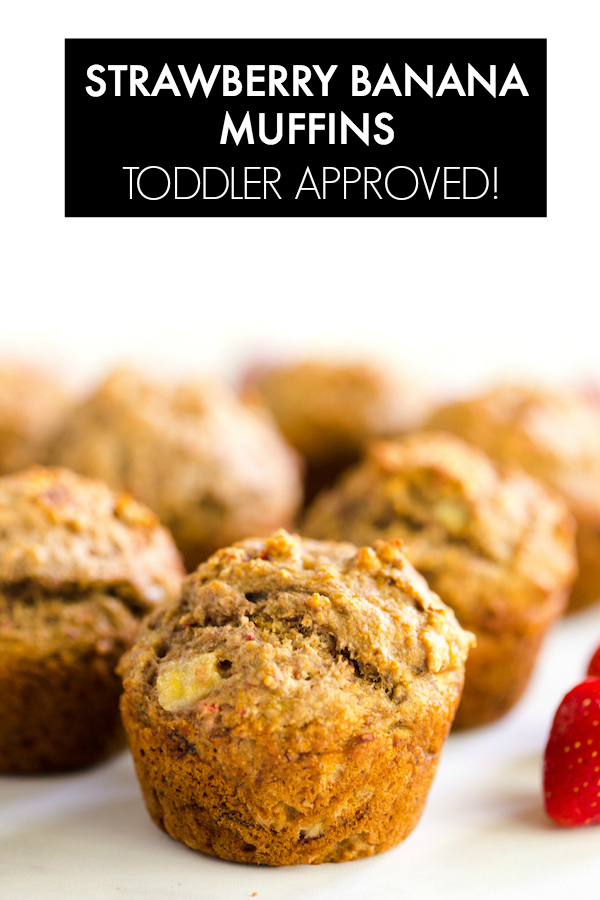Strawberry Banana Muffins are kid approved and full of whole grains!